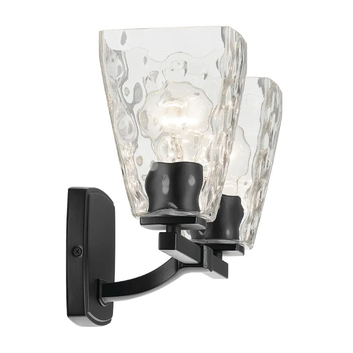 Kichler 55215 Marant 2-lt 14" Vanity Light - Black Clear Water Glass