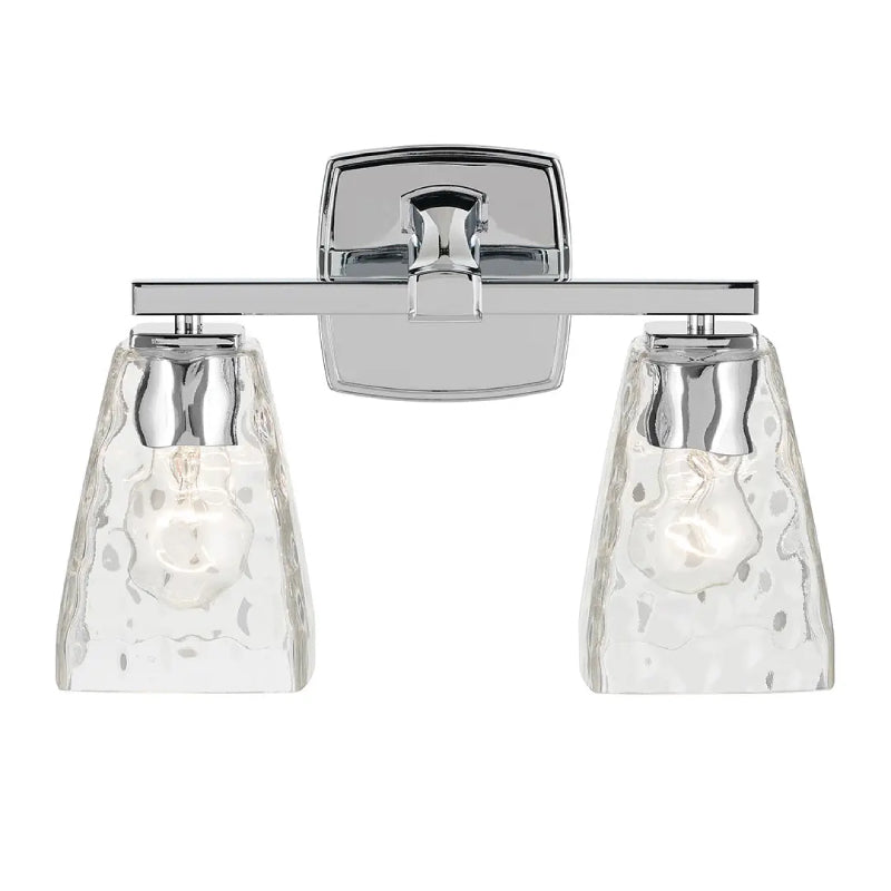 Kichler 55215 Marant 2-lt 14" Vanity Light - Chrome Clear Water Glass