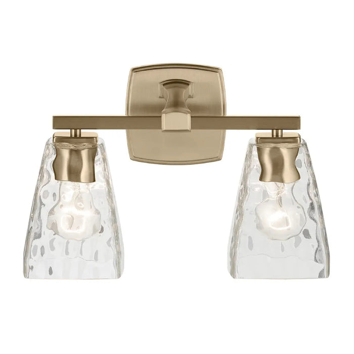 Kichler 55215 Marant 2-lt 14" Vanity Light - Champagne Bronze Clear Water Glass