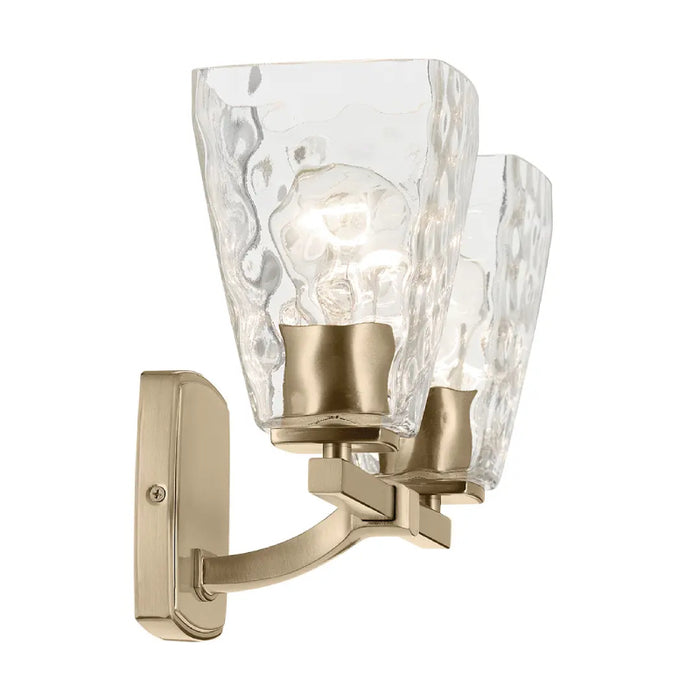 Kichler 55215 Marant 2-lt 14" Vanity Light - Champagne Bronze Clear Water Glass