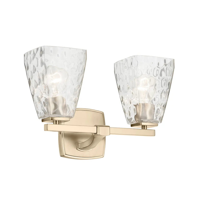 Kichler 55215 Marant 2-lt 14" Vanity Light - Champagne Bronze Clear Water Glass
