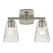 Kichler 55215 Marant 2-lt 14" Vanity Light - Brushed Nickel Clear Water Glass