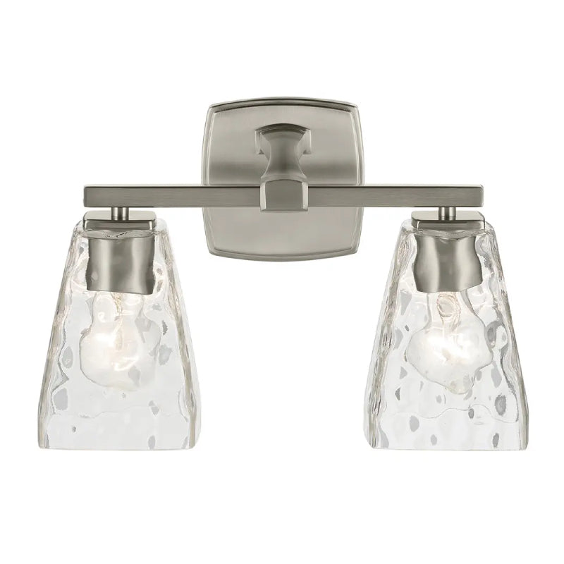 Kichler 55215 Marant 2-lt 14" Vanity Light - Brushed Nickel Clear Water Glass