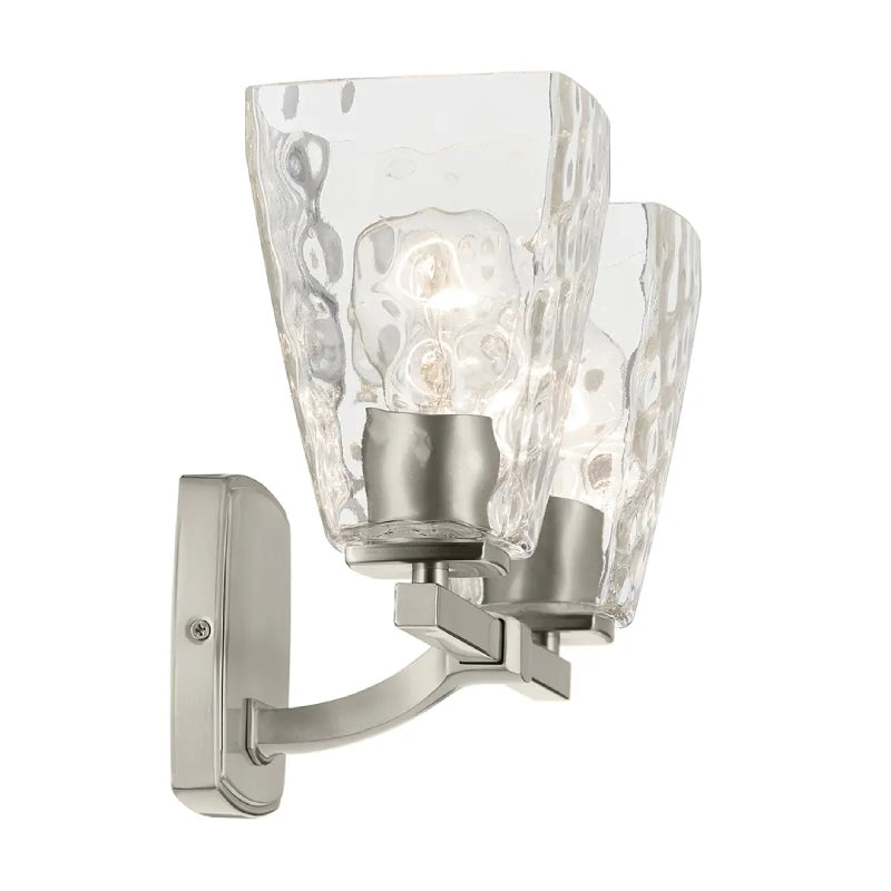 Kichler 55215 Marant 2-lt 14" Vanity Light - Brushed Nickel Clear Water Glass