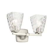 Kichler 55215 Marant 2-lt 14" Vanity Light - Brushed Nickel Clear Water Glass