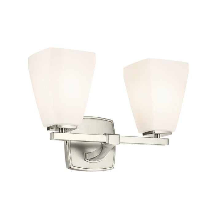 Kichler 55215 Marant 2-lt 14" Vanity Light - Brushed Nickel Opal Glass