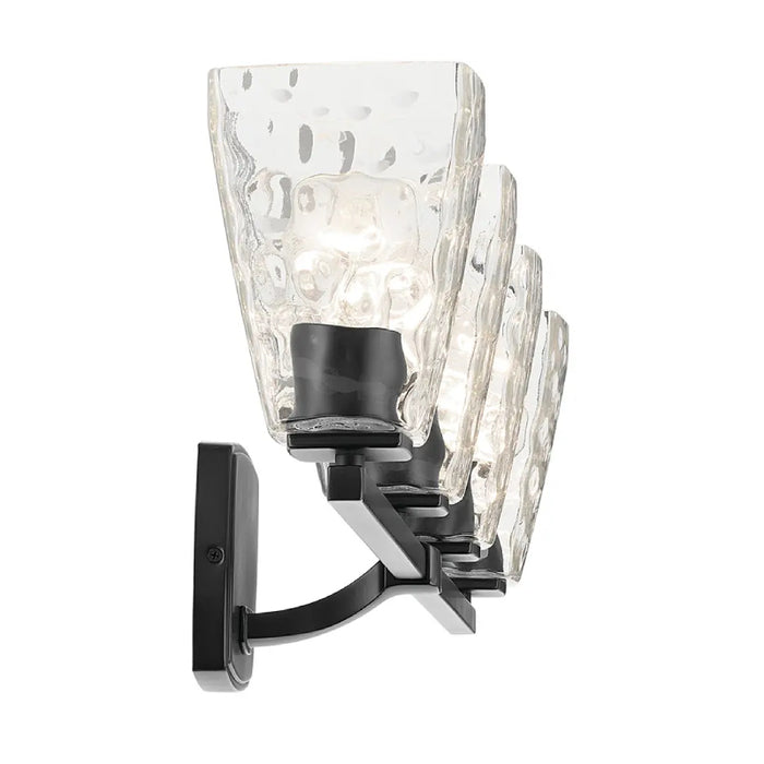 Kichler 55217 Marant 4-lt 33" Vanity Light - Black Clear Water Glass