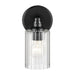 Kichler 55224 Gioe 1-lt 10" Tall Wall Sconce - Black Clear Fluted Glass