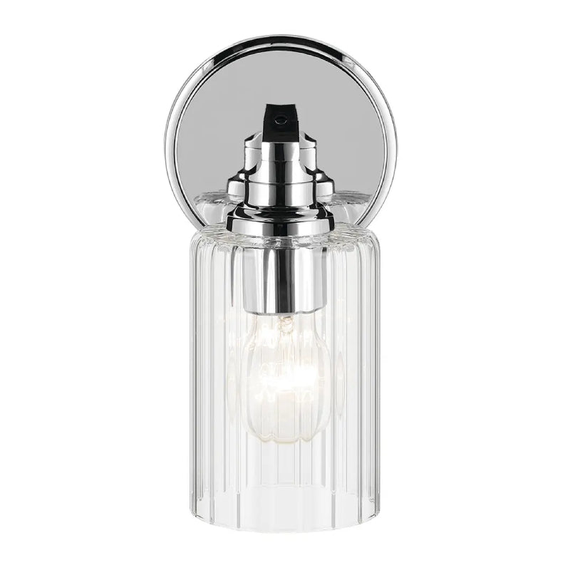 Kichler 55224 Gioe 1-lt 10" Tall Wall Sconce - Chrome Clear Fluted Glass