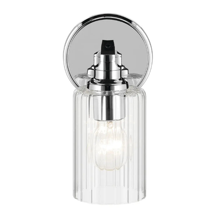 Kichler 55224 Gioe 1-lt 10" Tall Wall Sconce - Chrome Clear Fluted Glass