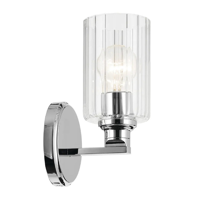 Kichler 55224 Gioe 1-lt 10" Tall Wall Sconce - Chrome Clear Fluted Glass