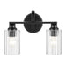 Kichler 55225 Gioe 2-lt 14" Vanity Light - Black Clear Fluted Glass