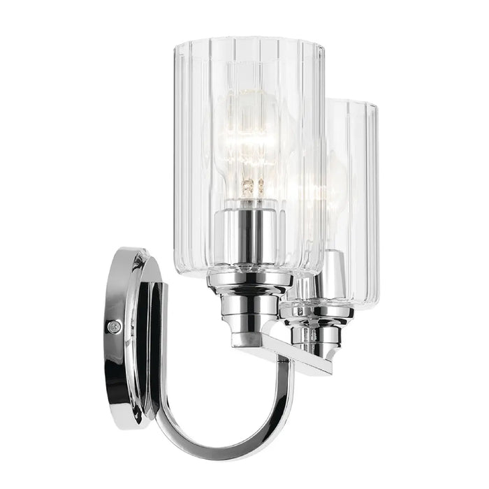 Kichler 55225 Gioe 2-lt 14" Vanity Light - Chrome Clear Fluted Glass