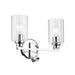 Kichler 55225 Gioe 2-lt 14" Vanity Light - Chrome Clear Fluted Glass
