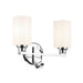 Kichler 55225 Gioe 2-lt 14" Vanity Light - Chrome Opal Glass