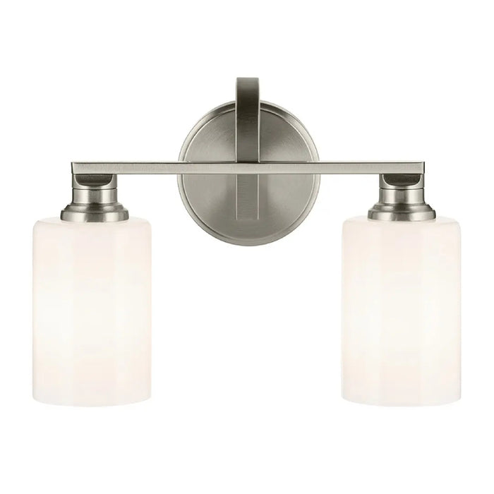 Kichler 55225 Gioe 2-lt 14" Vanity Light - Brushed Nickel Opal Glass