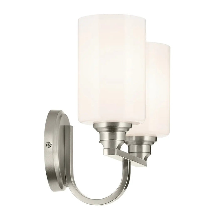 Kichler 55225 Gioe 2-lt 14" Vanity Light - Brushed Nickel Opal Glass