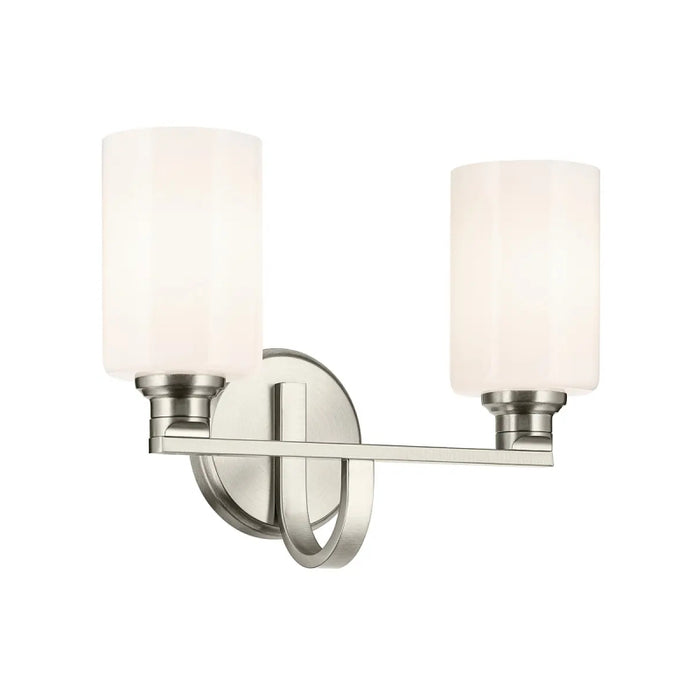Kichler 55225 Gioe 2-lt 14" Vanity Light - Brushed Nickel Opal Glass