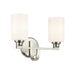 Kichler 55225 Gioe 2-lt 14" Vanity Light - Brushed Nickel Opal Glass