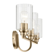 Kichler 55226 Gioe 3-lt 24" Vanity Light - Champagne Bronze Clear Fluted Glass