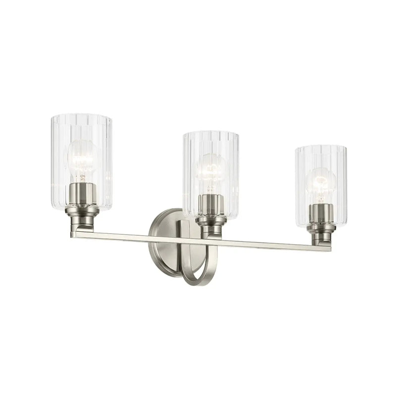 Kichler 55226 Gioe 3-lt 24" Vanity Light - Brushed Nickel Clear Fluted Glass