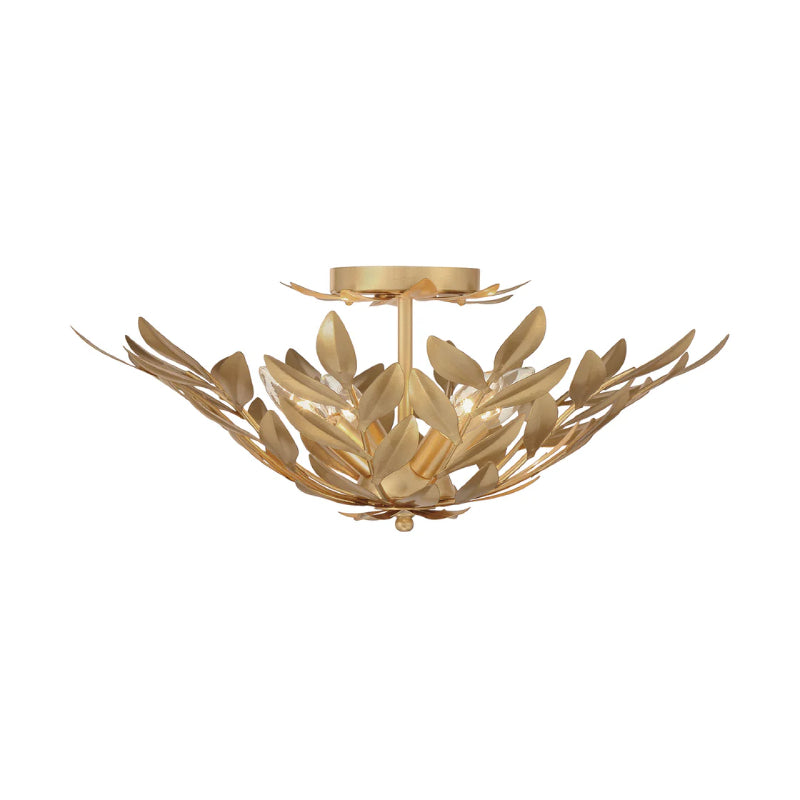 Crystorama 560 Broche 4-lt 21" Semi Flush Mount - Antique Gold