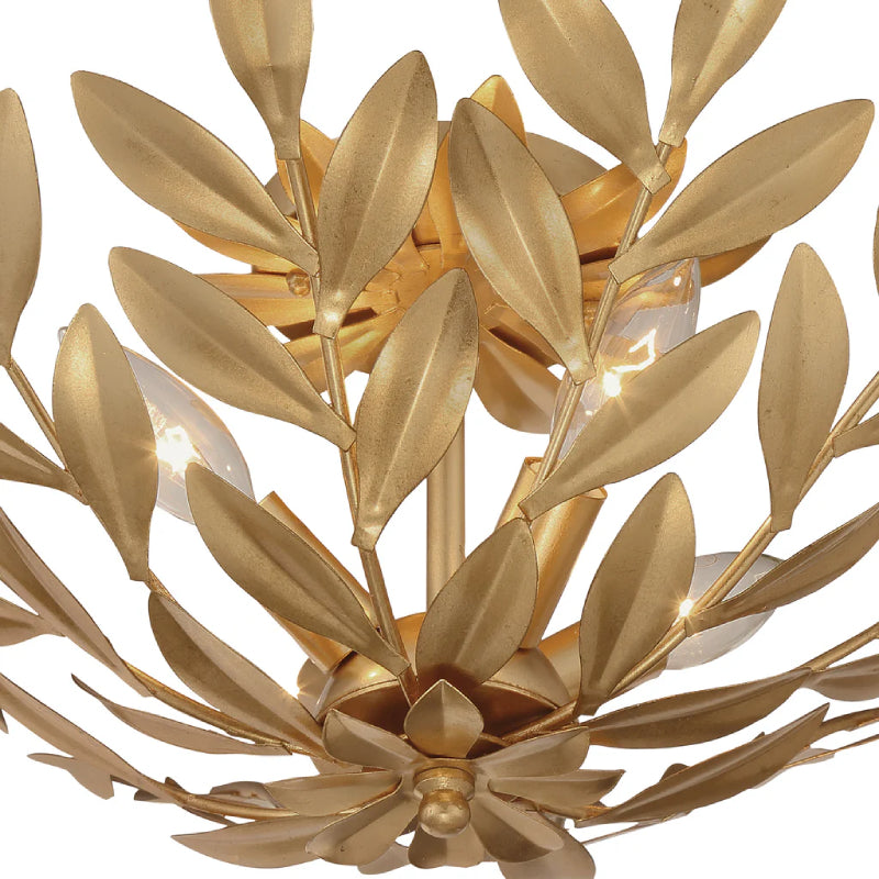 Crystorama 560 Broche 4-lt 21" Semi Flush Mount - Antique Gold