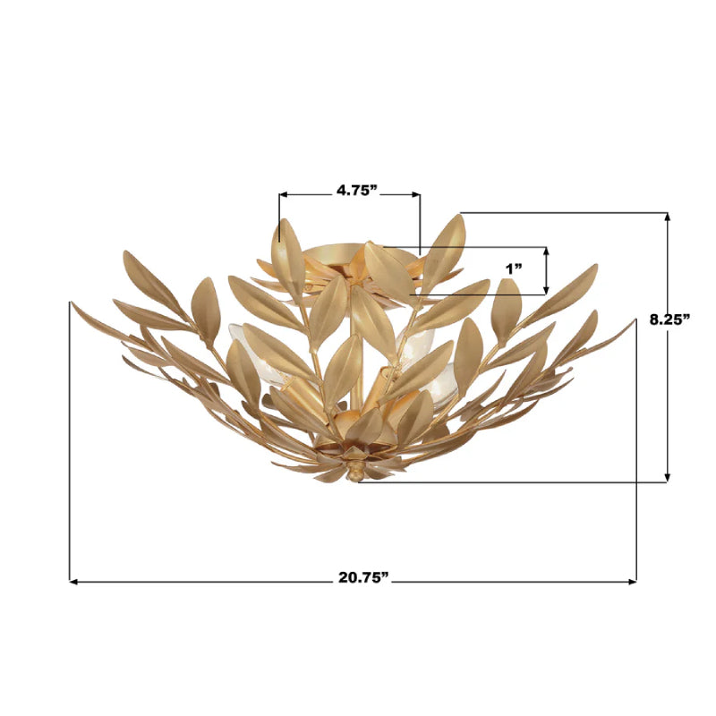 Crystorama 560 Broche 4-lt 21" Semi Flush Mount