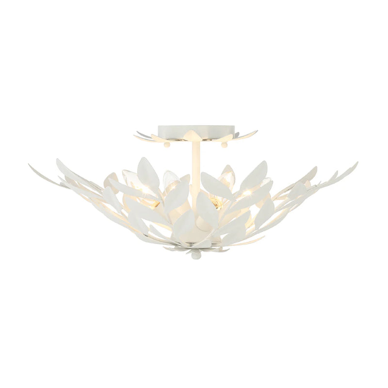 Crystorama 560 Broche 4-lt 21" Semi Flush Mount - Matte White