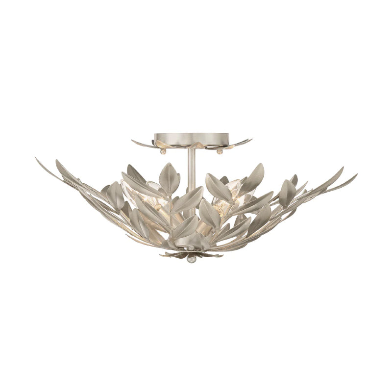Crystorama 560 Broche 4-lt 21" Semi Flush Mount - Antique Silver