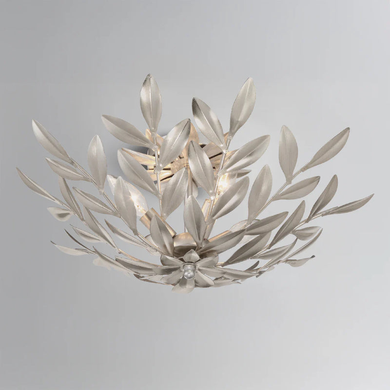 Crystorama 560 Broche 4-lt 21" Semi Flush Mount - Antique Silver