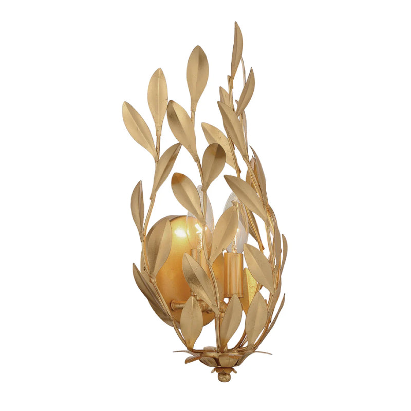 Crystorama 561 Broche 2-lt 16" Tall Wall Sconce - Antique Gold