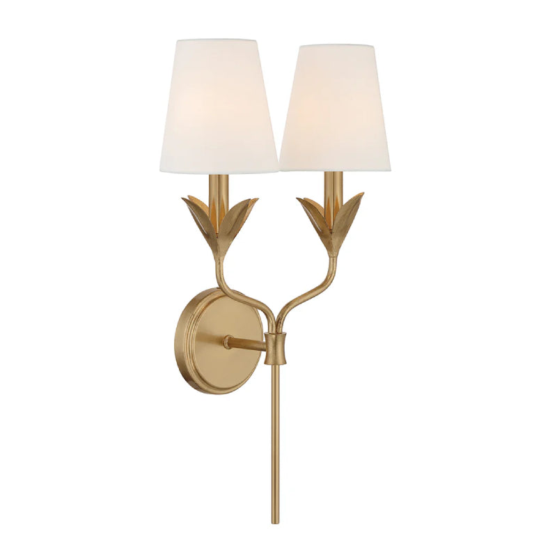 Crystorama 562 Broche 2-lt 21" Tall Wall Sconce - Antique Gold