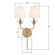 Crystorama 562 Broche 2-lt 21" Tall Wall Sconce