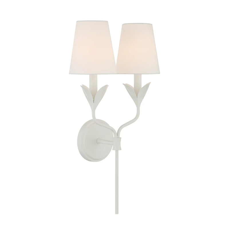 Crystorama 562 Broche 2-lt 21" Tall Wall Sconce - Matte White
