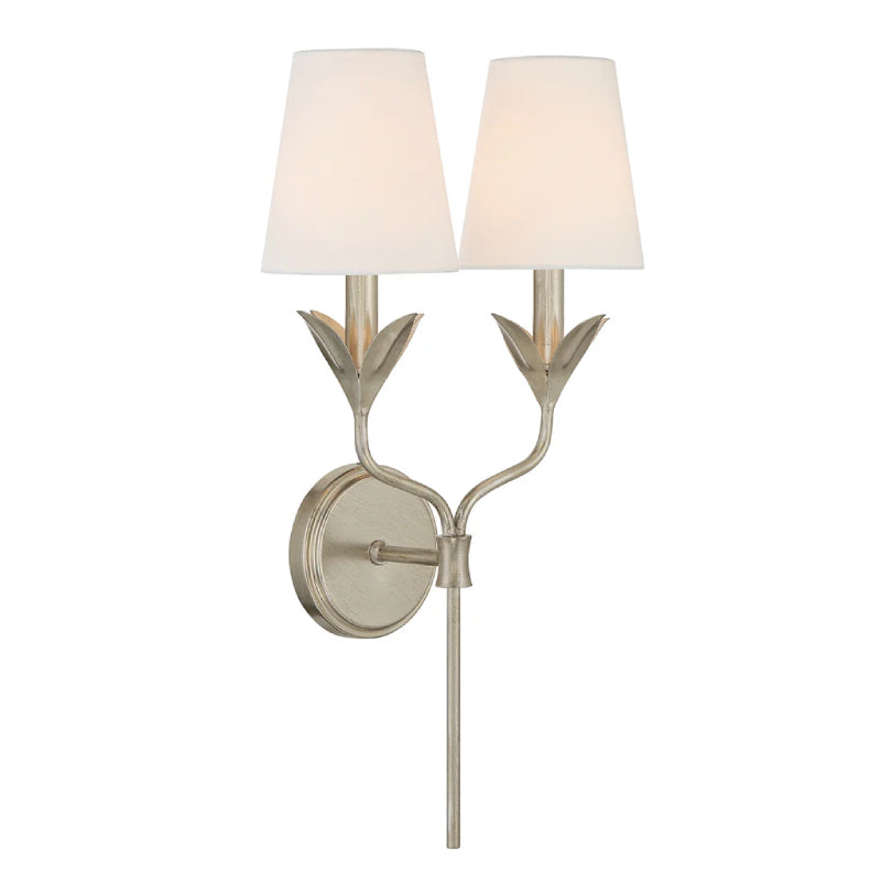 Crystorama 562 Broche 2-lt 21" Tall Wall Sconce - Antique Silver