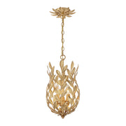 Crystorama 563 Broche 3-lt 10" LED Pendant - Antique Gold