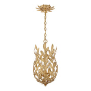 Crystorama 563 Broche 3-lt 10" LED Pendant - Antique Gold