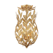 Crystorama 563 Broche 3-lt 10" Semi Flush Mount - Antique Gold
