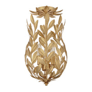 Crystorama 563 Broche 3-lt 10" Semi Flush Mount - Antique Gold