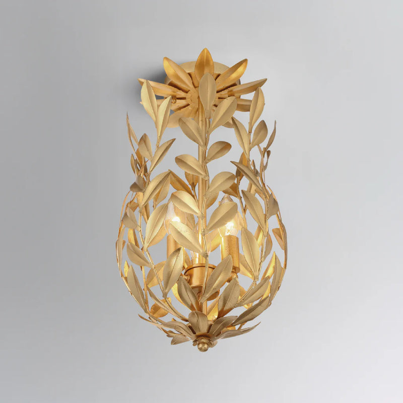 Crystorama 563 Broche 3-lt 10" Semi Flush Mount - Antique Gold