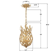 Crystorama 563 Broche 3-lt 10" LED Pendant