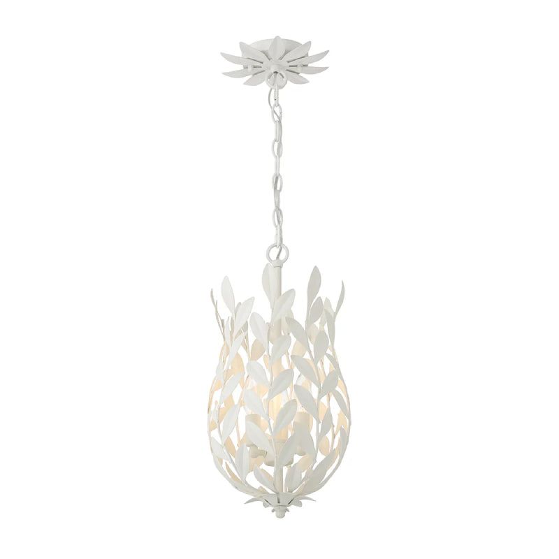 Crystorama 563 Broche 3-lt 10" LED Pendant - Matte White