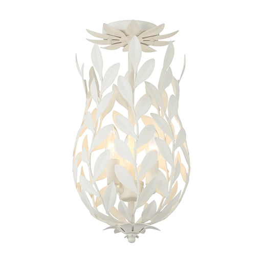 Crystorama 563 Broche 3-lt 10" Semi Flush Mount - Matte White