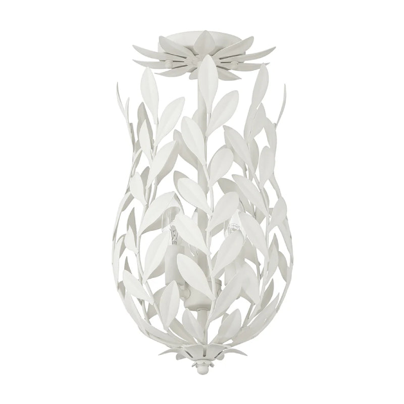 Crystorama 563 Broche 3-lt 10" Semi Flush Mount - Matte White