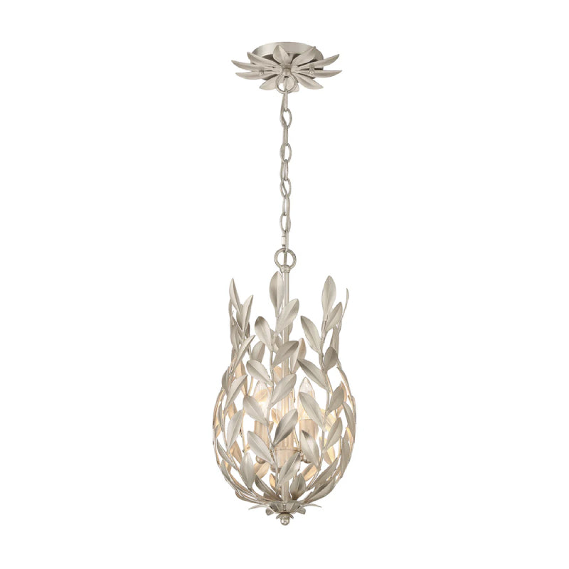 Crystorama 563 Broche 3-lt 10" LED Pendant - Antique Silver