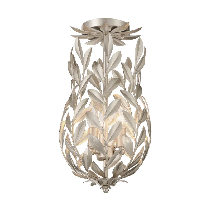 Crystorama 563 Broche 3-lt 10" Semi Flush Mount - Antique Silver