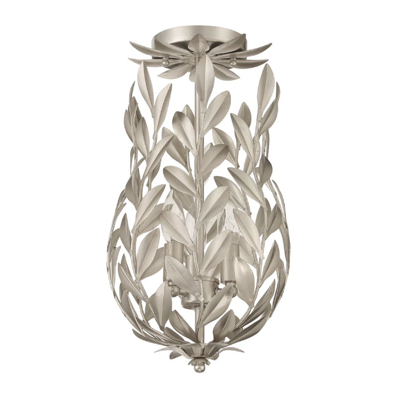 Crystorama 563 Broche 3-lt 10" Semi Flush Mount - Antique Silver