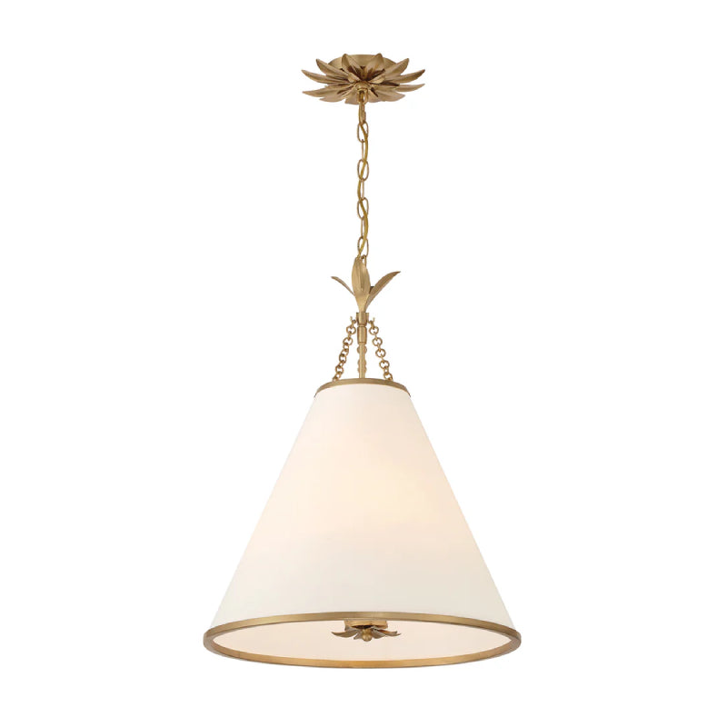 Crystorama 564 Broche 4-lt 18" LED Pendant - Antique Gold