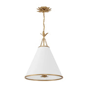 Crystorama 564 Broche 4-lt 18" LED Pendant - Antique Gold